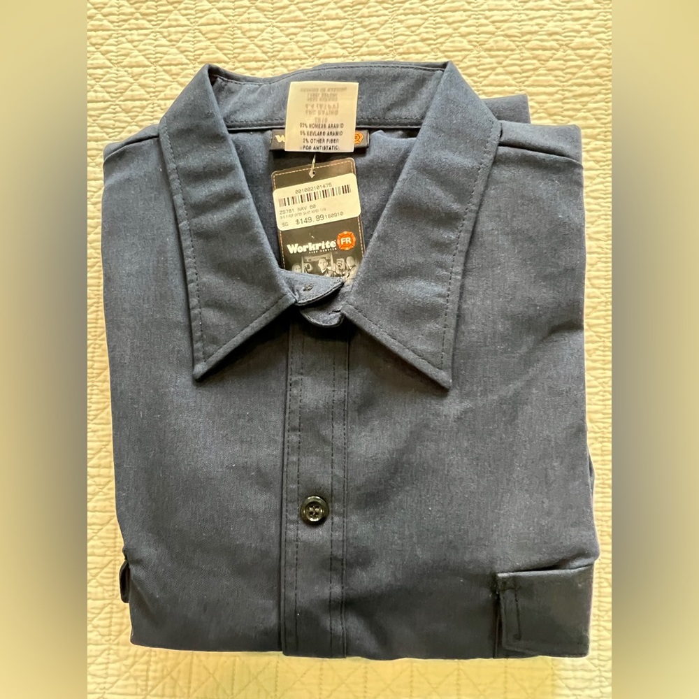 NWT Workrite Navy Fire Resistant Station Wear Shirt, never worn, size 60